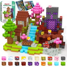 Blocchi Magnetici da Viaggio Blocchi Magnetici da Costruzione Cubi - 150 PCS Scatola di Latta Magne...