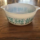 New ListingPyrex Cinderella Butterprint Turquoise White 472 1-1/2 PT Casserole Dish No Lid