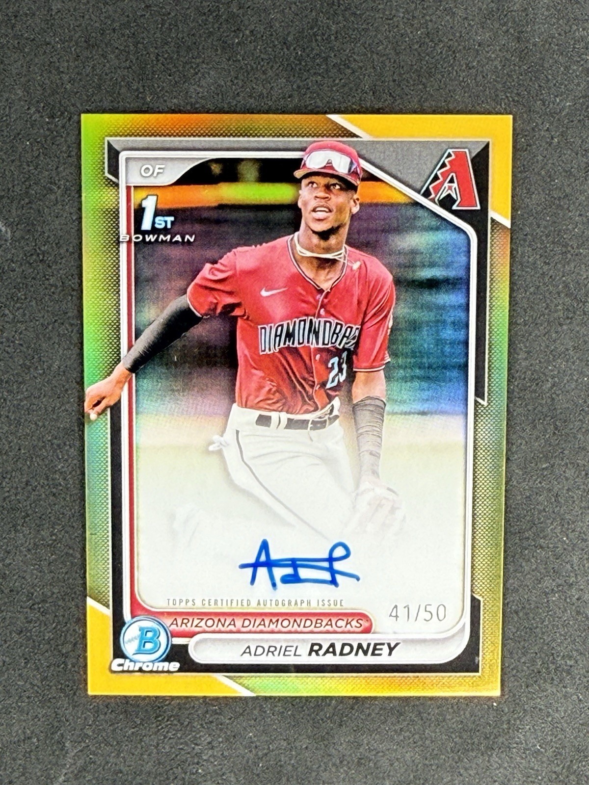 ADRIEL RADNEY 2024 1st Bowman Chrome Auto #CPA-AR True Gold Refractor /50