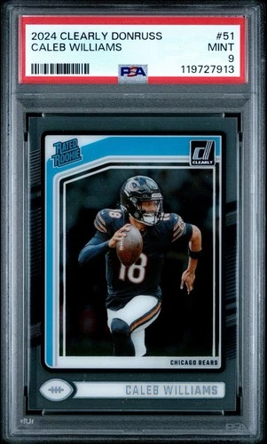 2024 Panini Clearly Donruss - Rated Rookie Caleb Williams #51 (RC) PSA 9 Bears