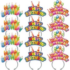 KKBES 12 Pack Party Headbands, Paper Hats for Adults and Medium, Colorful
