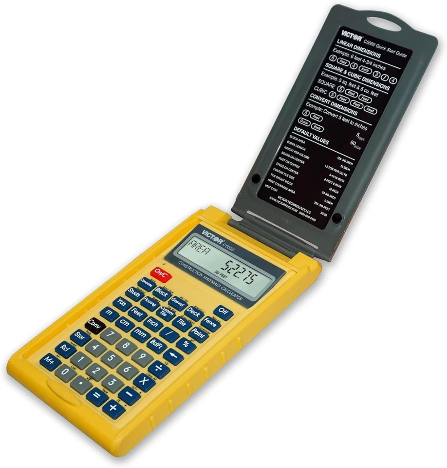 Victor C5000 Construction Materials Calculator with Protective Case Yellow  - Image 2 of 4