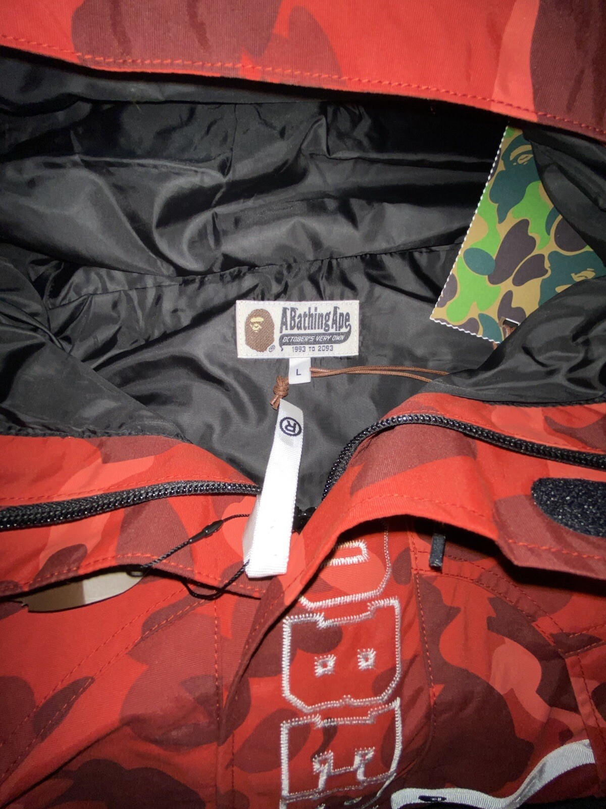 red bape snowboard jacket