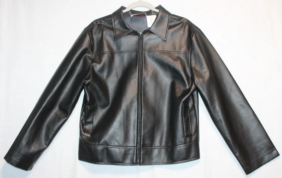 Jerry Beck Charades 50 年代 ThunderBird 人造皮革夹克 L 万圣节油脂  — 第 3/4 张图片