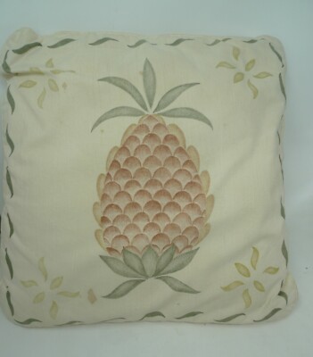 14.5'' Square Bird Decorative Pillow Sofa Cream Colored PINEAPPLE