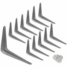 12 Pcs 3" x 4" inch Utility Metal Wall Shelf Corner Bracket Support Gray LOT