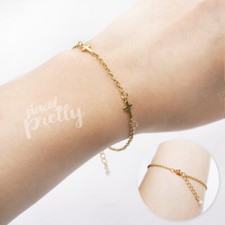 Handmade Dainty Cross Bracelet, Thin chain bracelet, Gold 304 stainless steel