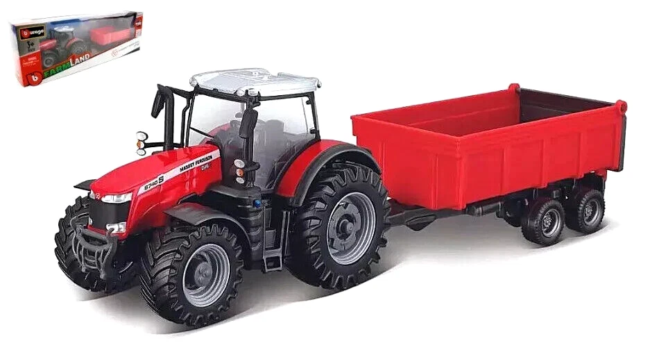 Trattore Con Rimorchio Kovap Scala 1:25 Modello Zator Con Telone Avvolgibile - Colore Rosso, Metallo