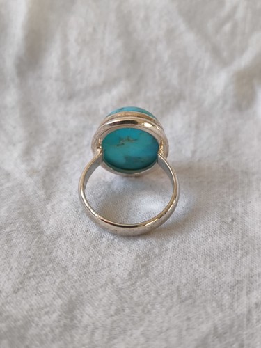 Schöner Silberring mit großem Türkis 925 Silber Ring Gr. 60 - Bild 5 von 11