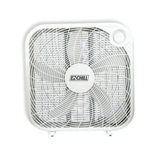 EZ-CHILL 20” Box Fan, 3 Speed Full-Force Air Circulation Window Fan, Floor