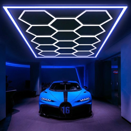 LED Hexagon Garage Lights 6500K Car Detailing Shop Light with Border for Garage/ - Picture 5 of 25