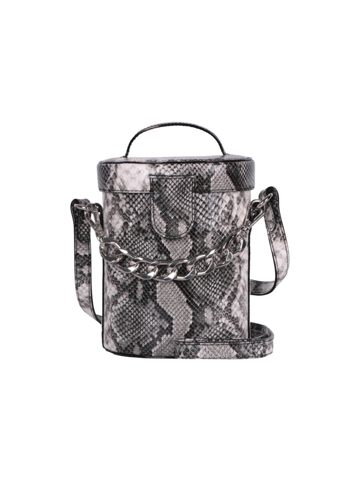 Женская сумка через плечо CIRCUS BY SAM EDELMAN серого цвета Canyon Barrel со змеиным принтом 6290₽