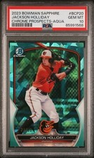 Jackson Holliday 2023 Bowman Sapphire Chrome Prospects Aqua BCP20 PSA 10
