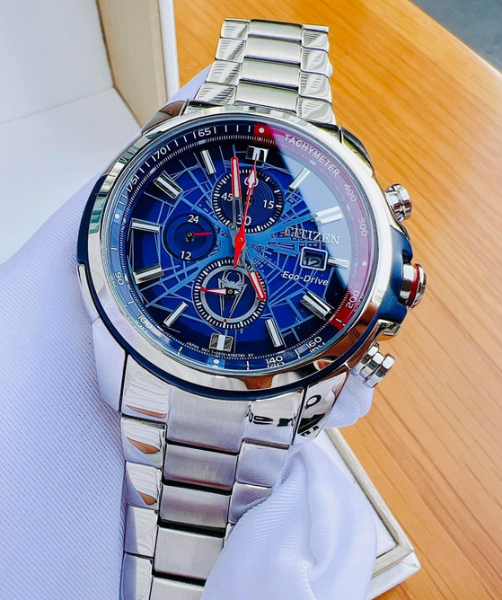 Citizen Spider-Man Chronograph CA0429-53W Blue Dial Eco-Drive