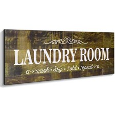 Laundry Room Decor Sign Wooden Rustic Farmhouse Family Laundry Room Wall Sign...