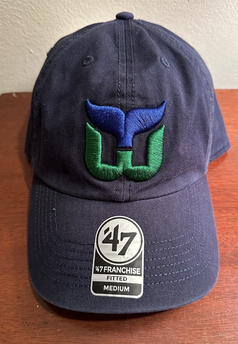 Hartford Whalers NHL '47 Brand Fitted Blue Hat Cap Size Medium