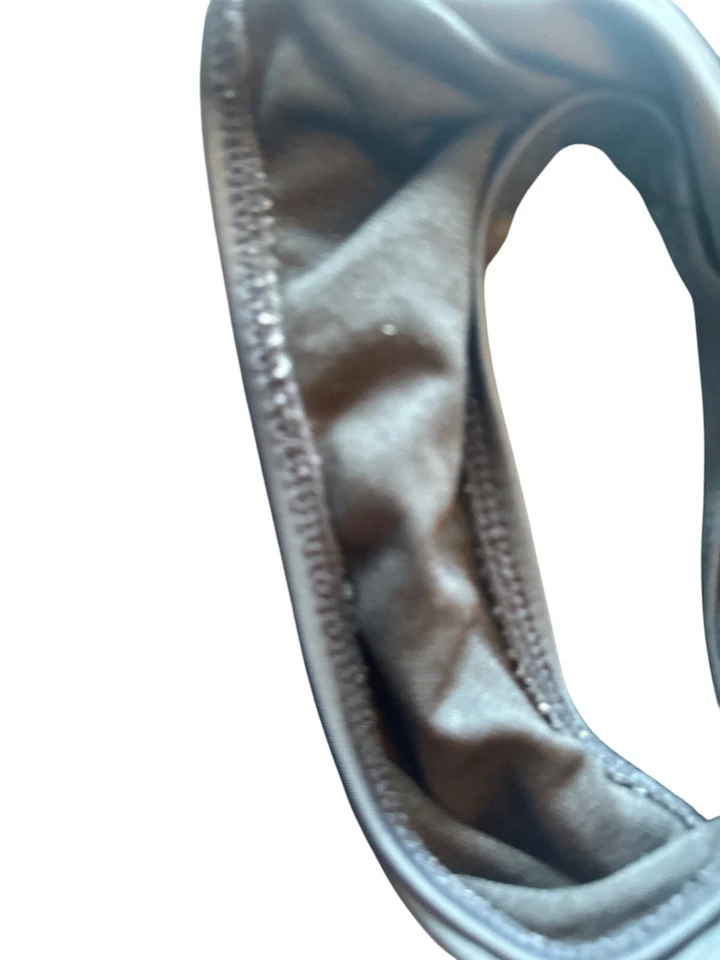 Chaps 女式荷叶边吊带连体泳衣 US 16 EU 48 黑色尼龙混纺 — 第 2/4 张图片