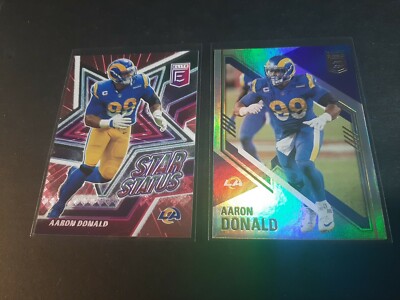 2021 Panini Donruss Elite Aaron Donald Star Status Pink Parallel SS7/#50 LA Rams