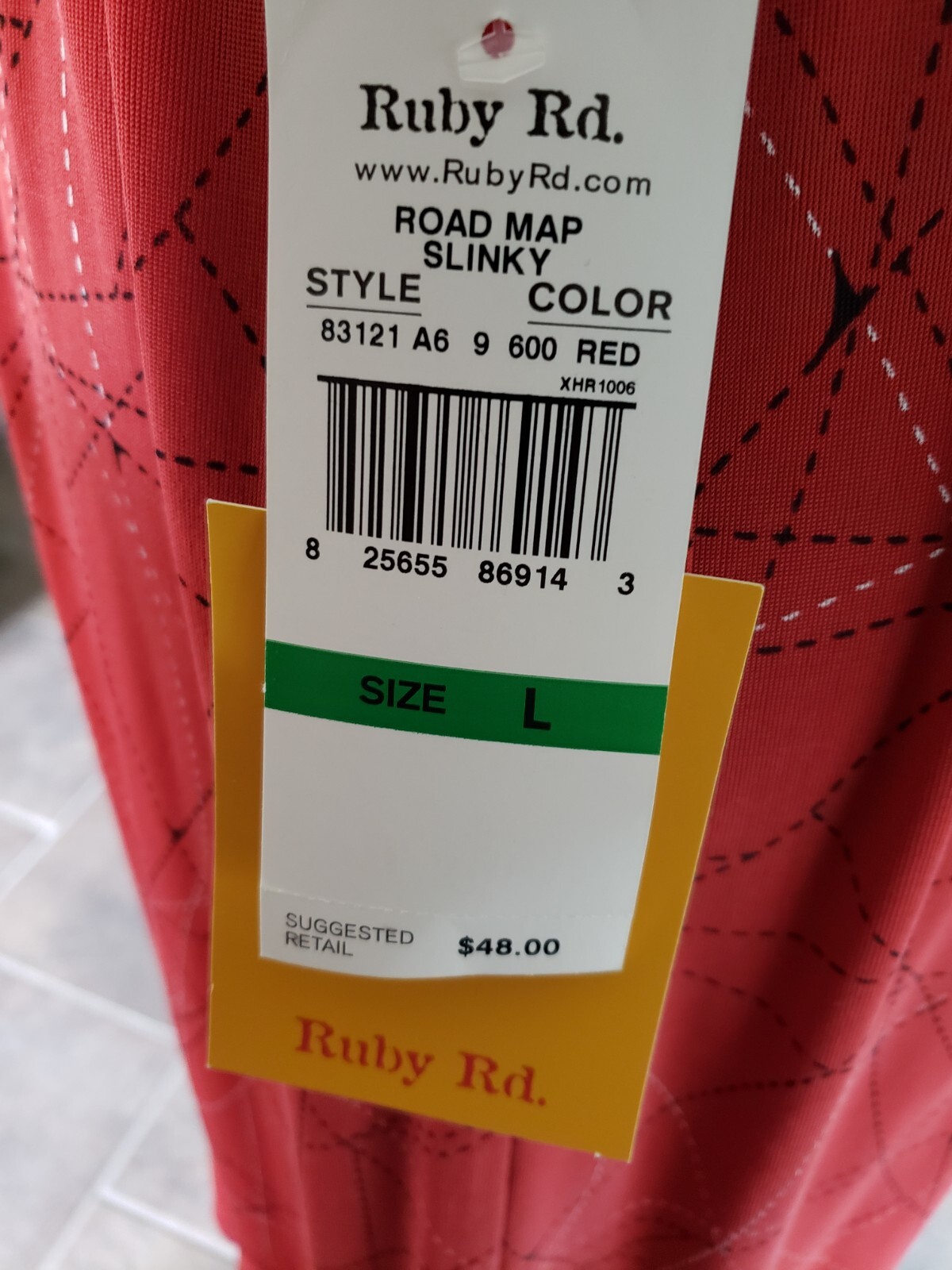 WOMENS Ruby Rd. Road Map Slinky Color Red Orange Skirt Size Large NWT's ...