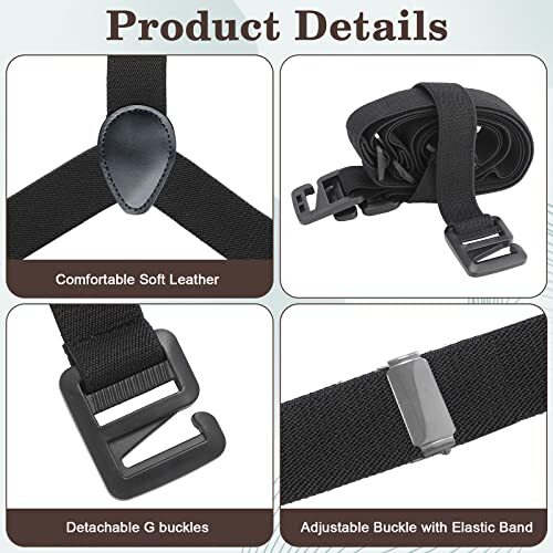 2 Pcs Hidden Suspenders for Men Hiking Suspenders Undergarment