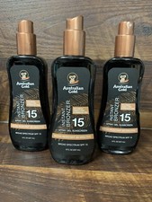 3 Australian Gold Instant Bronzer Spray Gel Sunscreen SPF 15 Water Resistant 8oz
