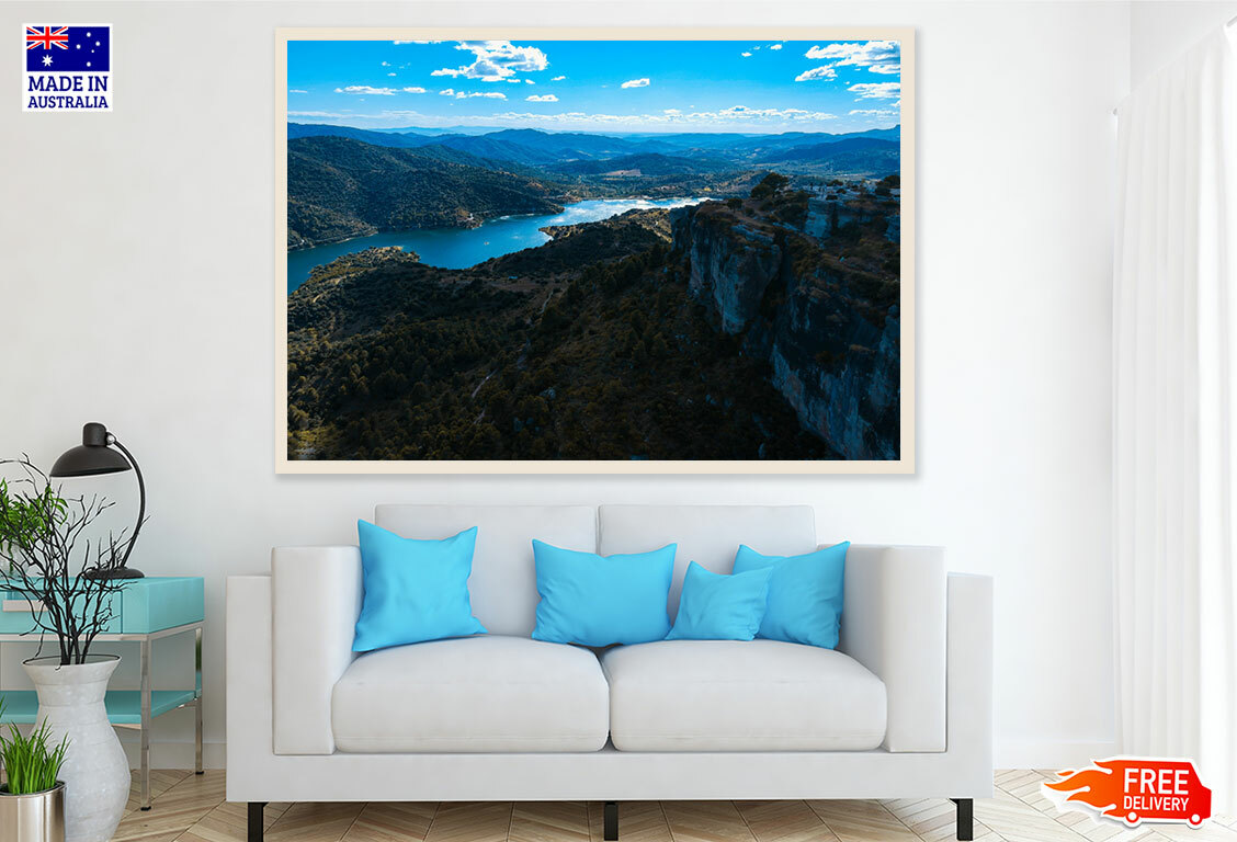 (Laminated) Aerial View of Lake Mountain 91x61cm
