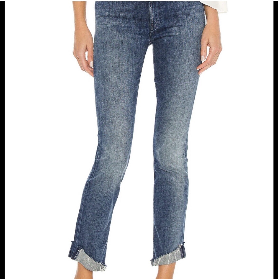 Nwt Mother High Waisted Rascal Ankle Slit Flip Jeans 24 | eBay