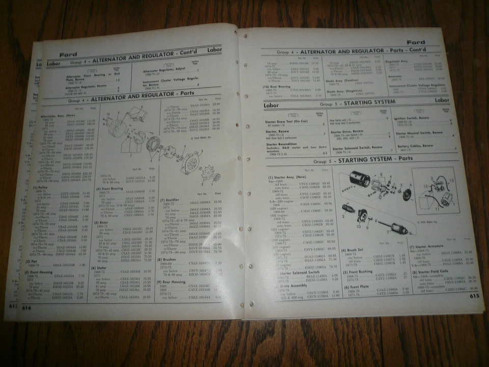 1968 69 70 71 72 73 74 75 Ford Model Identification & Service Data - Image 2 of 4