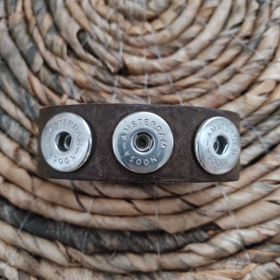 Noosa Amsterdam Armband ohne Chunks braun S Lederarmband Biker Leder Lederband - Bild 3 von 4