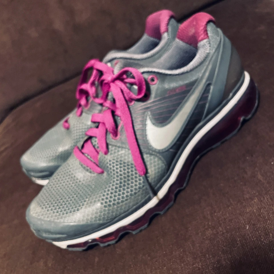 NIKE AIR MAX 2010 FLYWIRE SNEAKERS-#386374-005 GRAY PURPLE Women's 8.5 US 40 EUR - Image 3 of 4