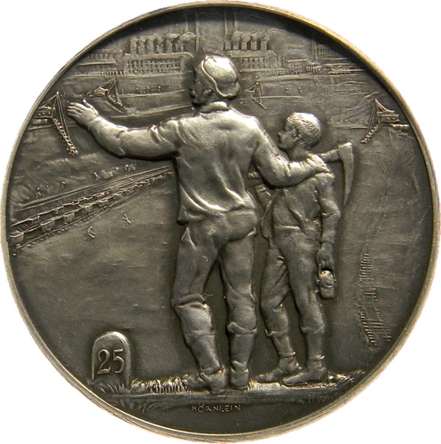 Germany  Coal Mining Silver Medal NGC UNC Details Edge Filing