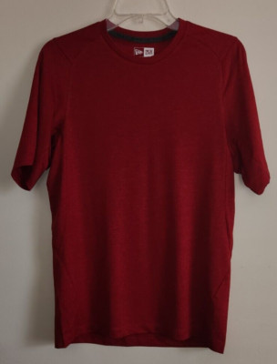 New Era  Series NEA200 Performance Crew Scarlet Blank Tee - Sz Small
