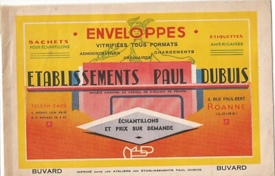 blotter envelopes etab paul dupuis