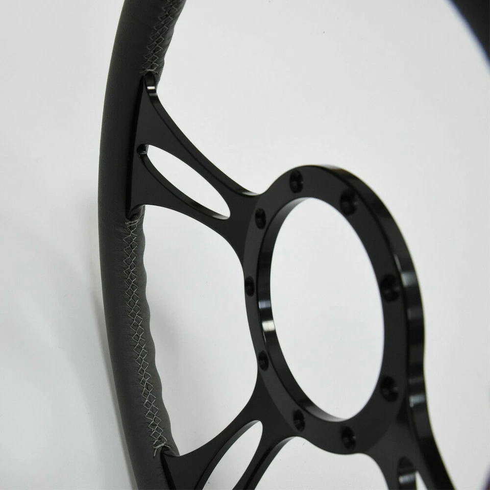 Kit Volante Billet Aluminio 9 Agujeros 14" con Botón Bocina y Adaptador Foto 2 de 4