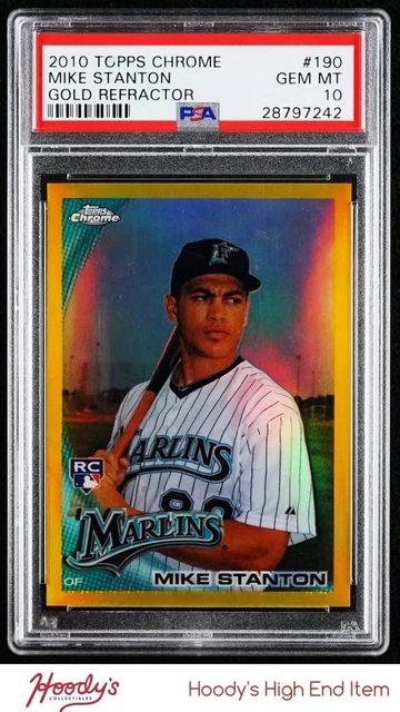 2010 Topps Chrome Gold Refractor Giancarlo Stanton RC Rookie 48/50 PSA 10 POP 3