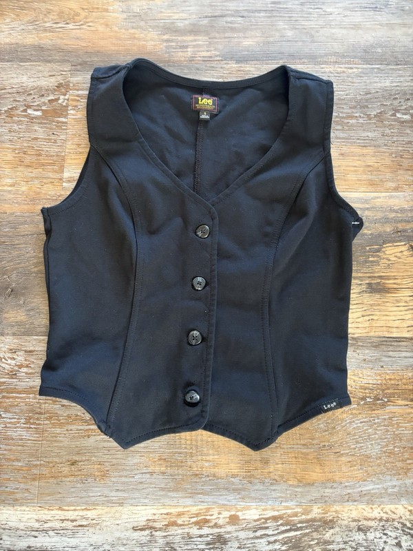 Lee Black button Up Vest Womens Size Size Small Western Style