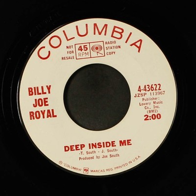BILLY JOE ROYAL heart's desire / deep inside me 7'' Single 45 RPM COLUMBIA