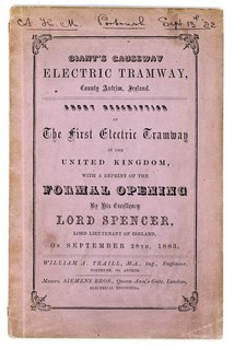 Giants Causeway Electric Tramway opening brochure November 1883