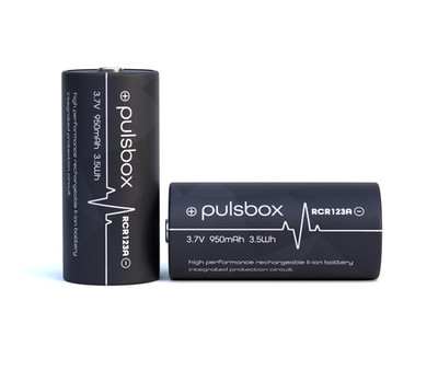 pulsbox 16340 | RCR123A | Li-Ion Akku 3,7V | PCB-Geschützt | 950mAh 