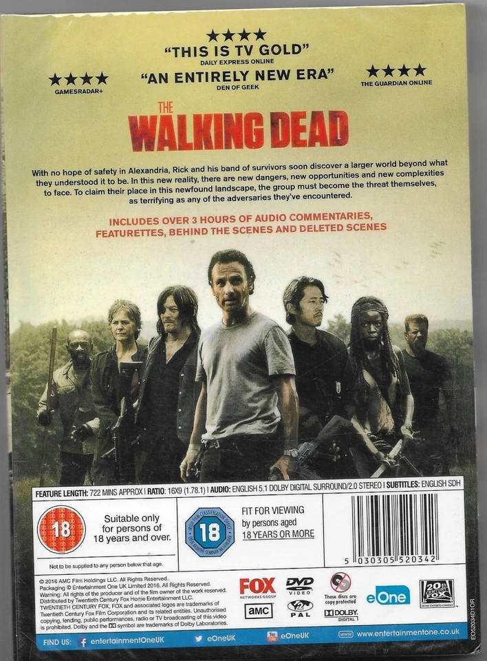 The Walking Dead The Complete Sixth Series 6 DVD SET NEW/SEALED 48 HOURS TRACKED - Image 2 of 2