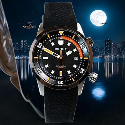 BERNY Automatic Diver Watch 41.5mm for Men 200M Waterproof Miyota 8215 movement