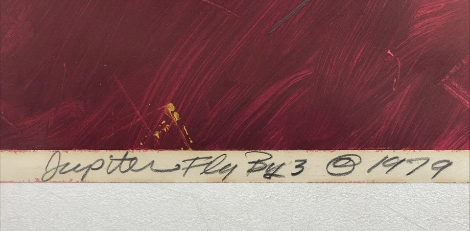 Vintage Original Oil Painting Space Jupiter Abstract San Francisco Signed 1979 - Image 3 of 4