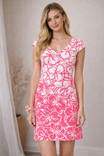 Lilly Pulitzer Desiree Dress NWT s Pink White Floral Sm Textured Sheath Spring