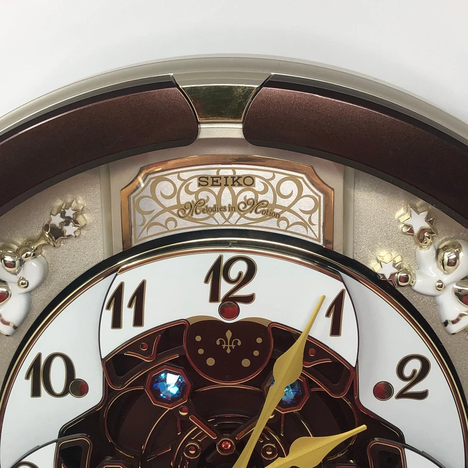Seiko Swarovski Melody in Motion Wall Clock QXM491BRH 18 Melodies TESTED - Image 2 of 4