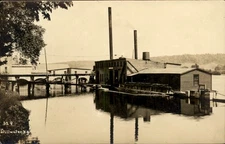 Stillwater NY New York Waterfront Mill Factory Bldg Real Photo Vintage Postcard