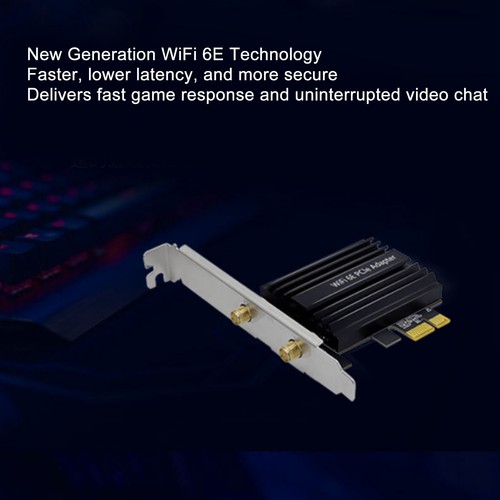 Wifi Card 6E Pcie Slot Bt 5.2 5Ghz 6Ghz 2.4Ghz High Speed Safe Wireless Ne AM - Afbeelding 2 van 24