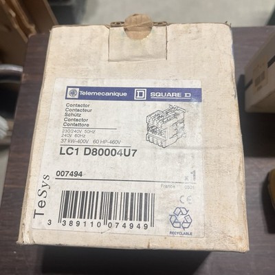 New In Box TELEMECANIQUE LC1D80004U7 CONTACTOR 230/240V 4POLE