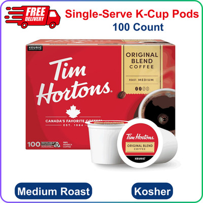 Tim Hortons Original Blend Medium Roast Single Serve K-Cup Coffee Pods 100 Count