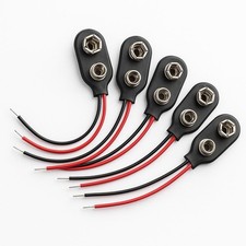 5Stück 9 Volt Batterieclip Batterie Clip Anschluss Kabel für 9V Blöcke Stecker