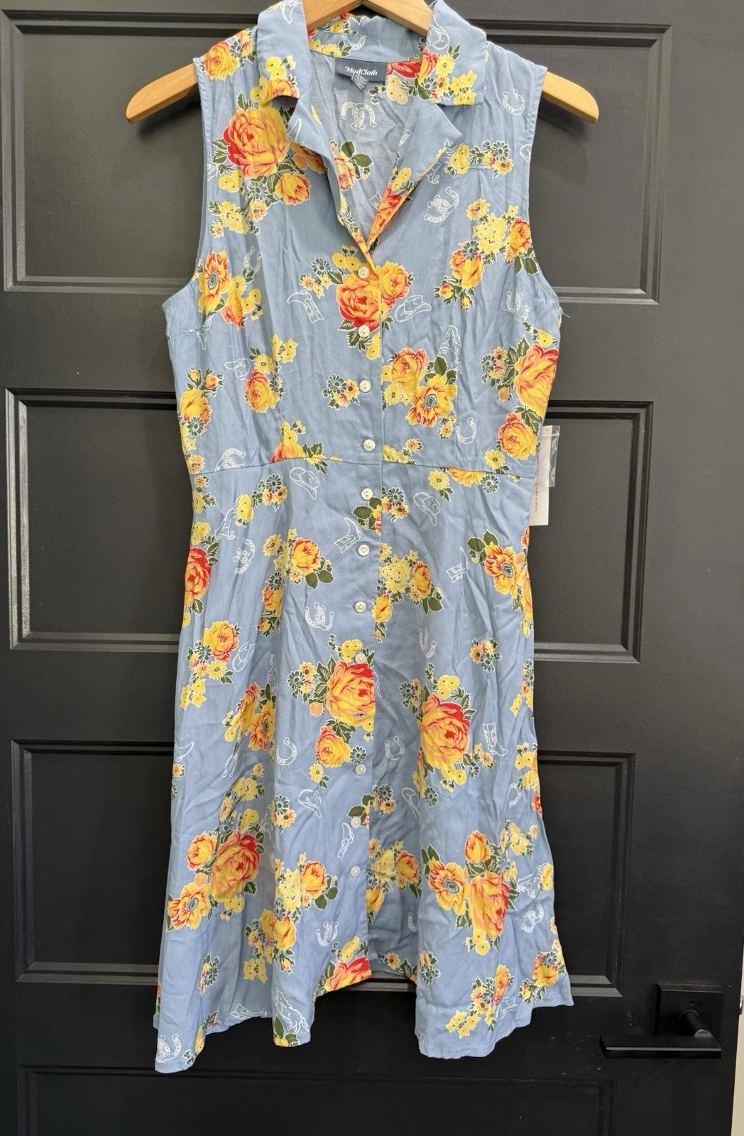 Anthropologie modcloth medium Floral /western Print Sleeveless Shirt Dress NWT